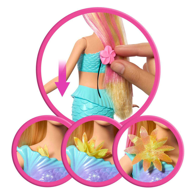 Load image into Gallery viewer, Barbie zeemeermin met magische bloemen blauw