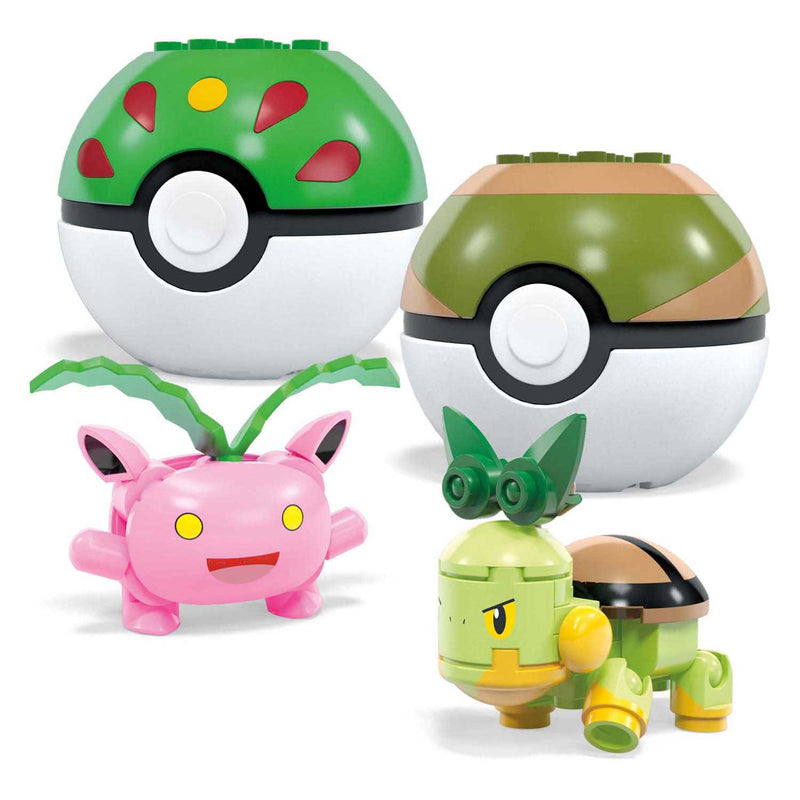 Load image into Gallery viewer, Mega bloks mega construx pokémon bouwset - bulbasaur, turtwig, hoppip en oddish