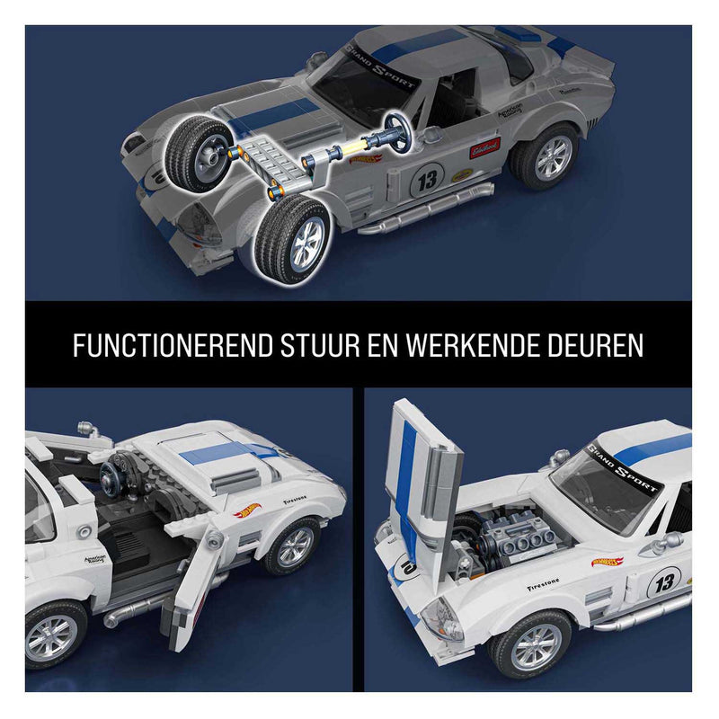 Load image into Gallery viewer, Mattel brick shop hot wheels elite serie - corvette grand sport - bouwspeelgoed - 918 onderdelen