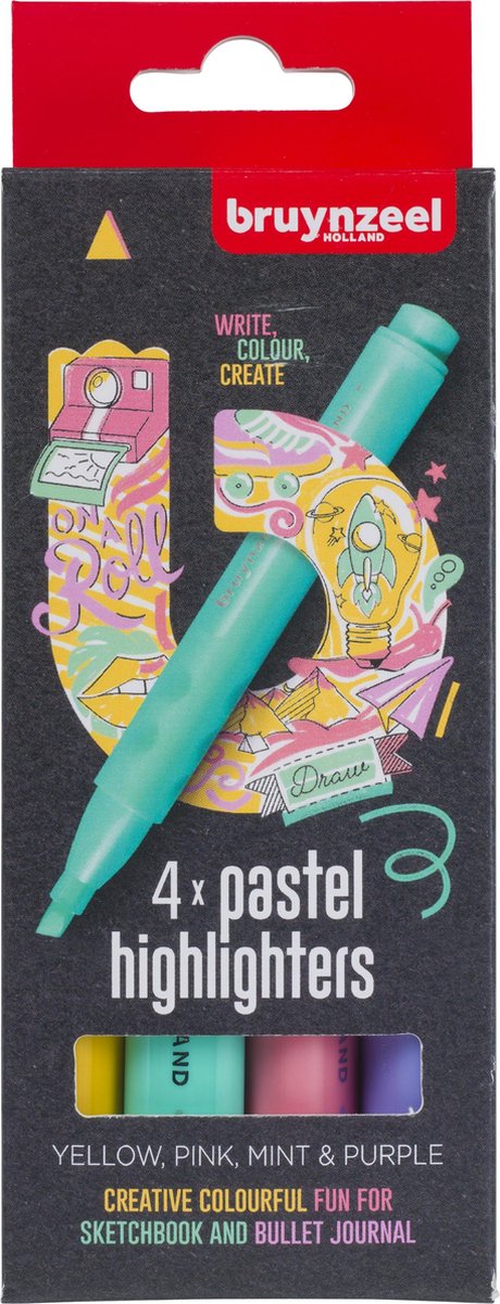 Load image into Gallery viewer, Bruynzeel markeerstiften set pastel 4 kleuren