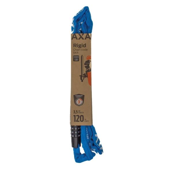 Load image into Gallery viewer, Axa slotketting rigid 120cm codeslot blauw (kaart)