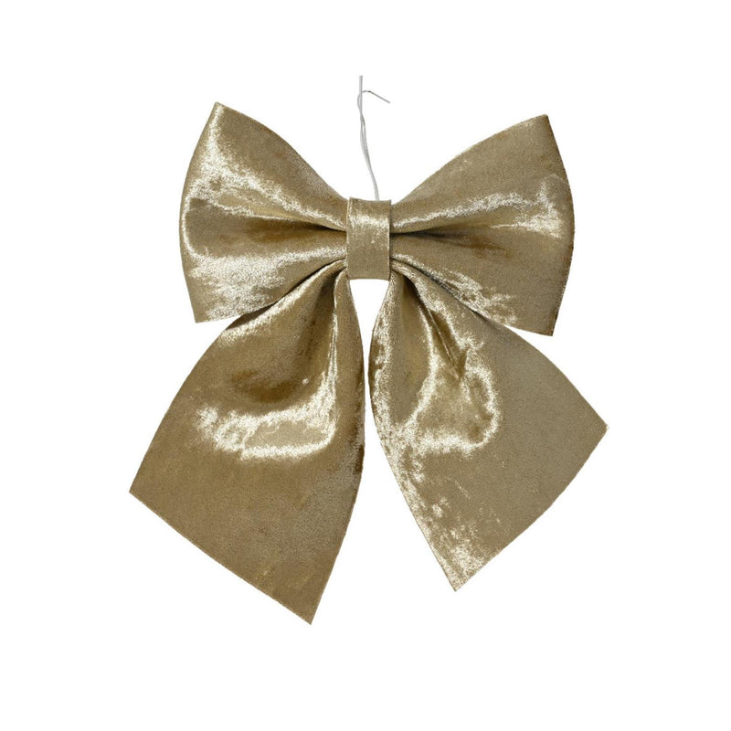 Afbeelding laden in galerijviewer, Decoris strik goud set van 2 stuks 12x13cm