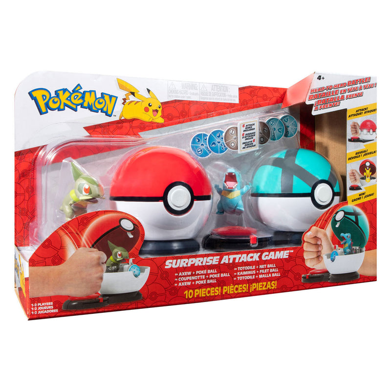 Load image into Gallery viewer, Boti pokémon surprise attack game speelset - axew poke ball vs totodile net ball