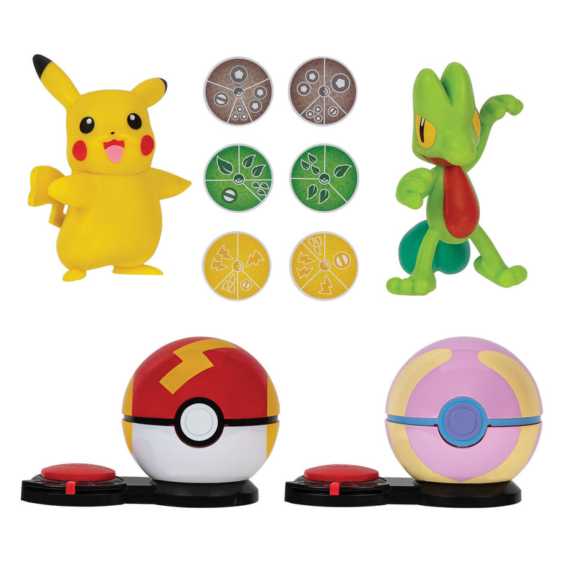 Load image into Gallery viewer, Boti Surprise Attack Game Speelset Pikachu Fast Ball Vs Treecko Heal Ball