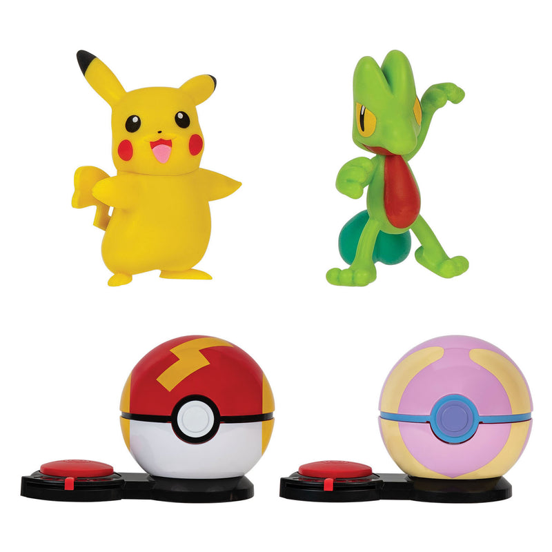 Load image into Gallery viewer, Boti Surprise Attack Game Speelset Pikachu Fast Ball Vs Treecko Heal Ball