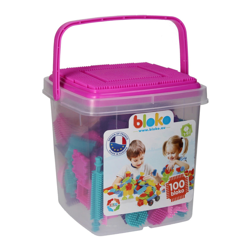 Load image into Gallery viewer, Boti bloko nopper bouwblokken roze, 100dlg.