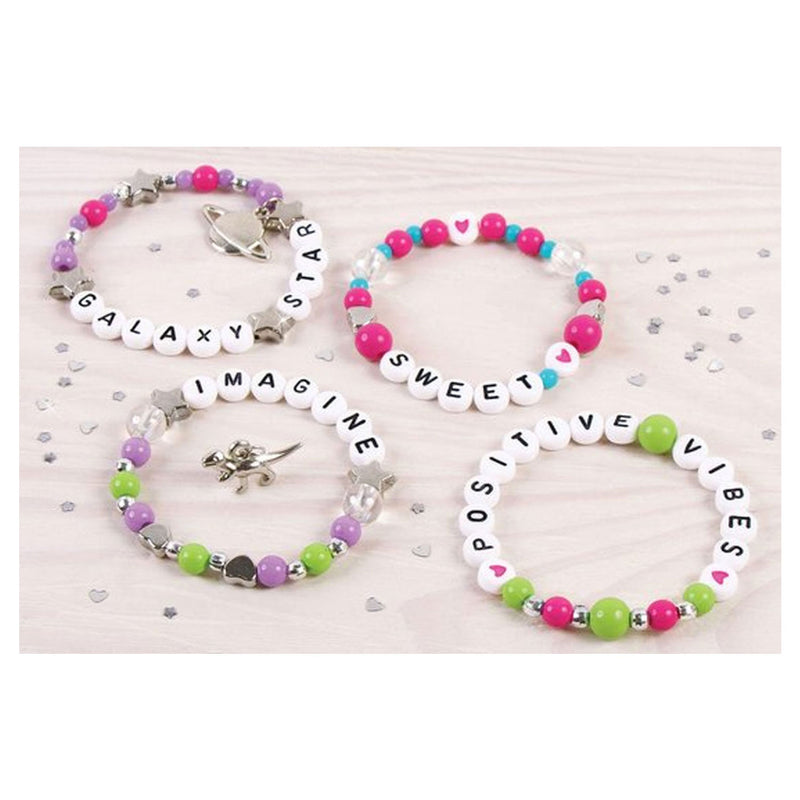 Load image into Gallery viewer, Make it real - diy blokletter sieradenset - maak 4 unieke armbanden met letters