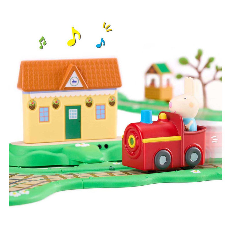 Load image into Gallery viewer, Gear2play peppa pig whizz around - klik-klak trein speelset - modulaire rijbaan voor whizz around voertuigen - interactief met muziek en geluid