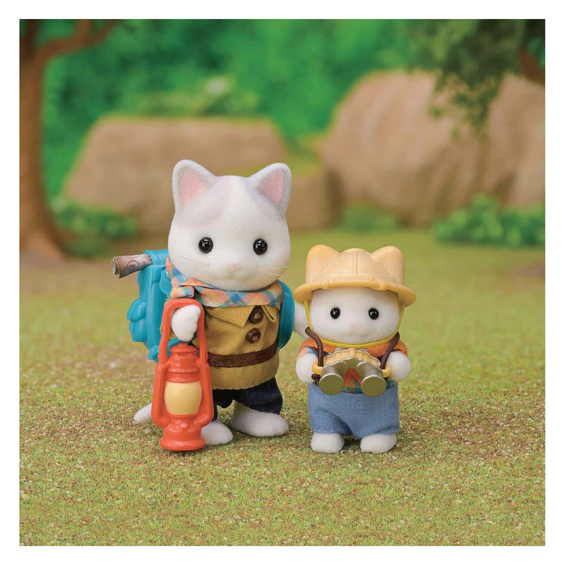 Load image into Gallery viewer, Sylvanian families 5763 duo avonturiers - latte kat broer en baby- fluweelzachte speelfiguren