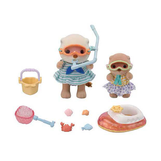 Load image into Gallery viewer, Sylvanian families 5804 zeeotter zussen- splashy snorkel set