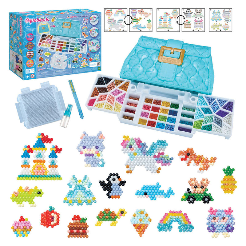 Load image into Gallery viewer, Aquabeads ontwerp studio ( tas)- complete knutselset 1400 parels in 48 kleuren-inclusief handige meeneemtas en sorteerbak