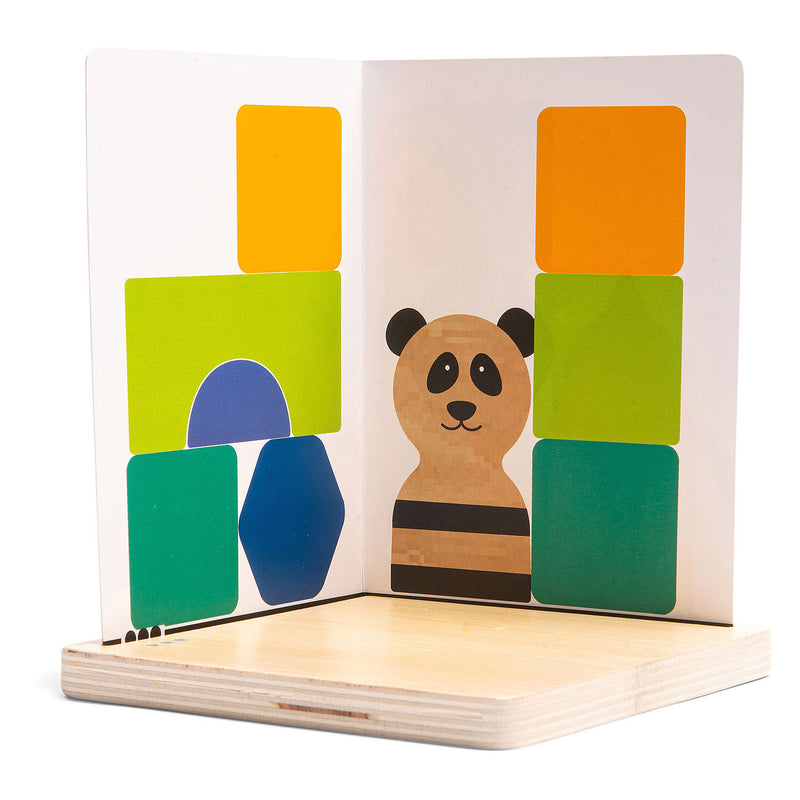 Load image into Gallery viewer, BS Toys Panda's Puzzel Hout Vormenspel