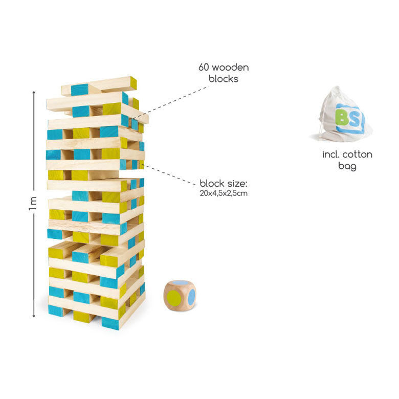 Load image into Gallery viewer, Bs toys mega houten wiebeltoren spel, 61dlg.