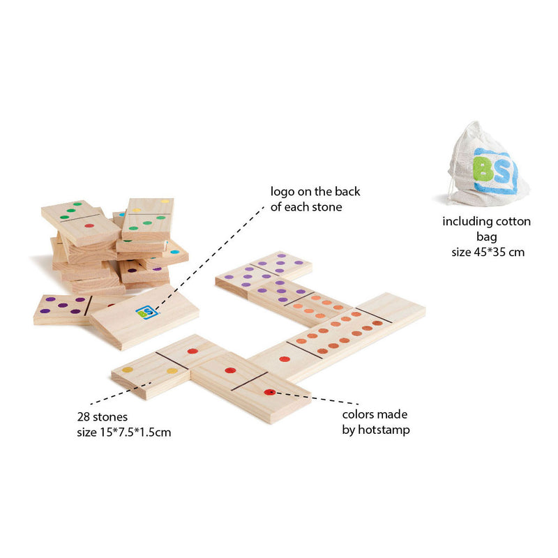 Load image into Gallery viewer, Bs toys mega houten domino spel, 28dlg,.