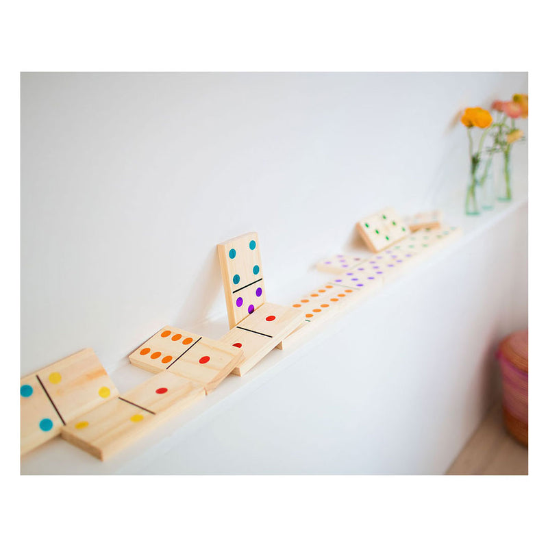 Afbeelding laden in galerijviewer, Bs toys mega houten domino spel, 28dlg,.