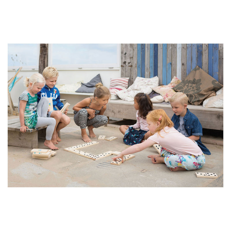 Load image into Gallery viewer, Bs toys mega houten domino spel, 28dlg,.