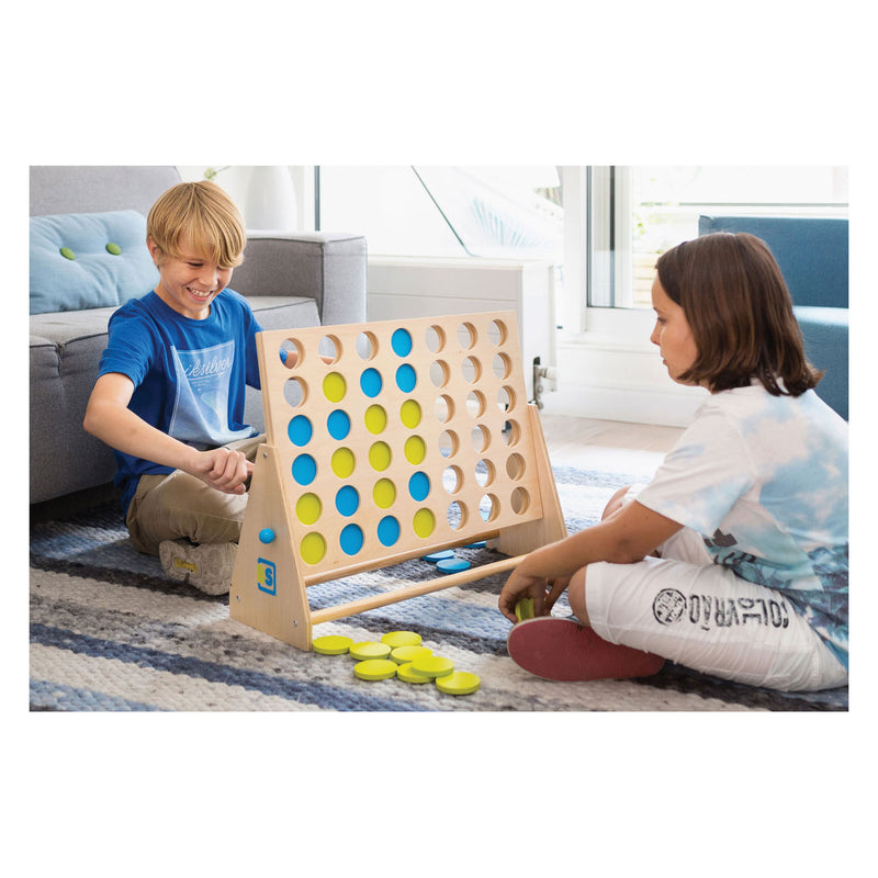 Afbeelding laden in galerijviewer, Bs toys mega houten vier bij elkaar spel, 43dlg