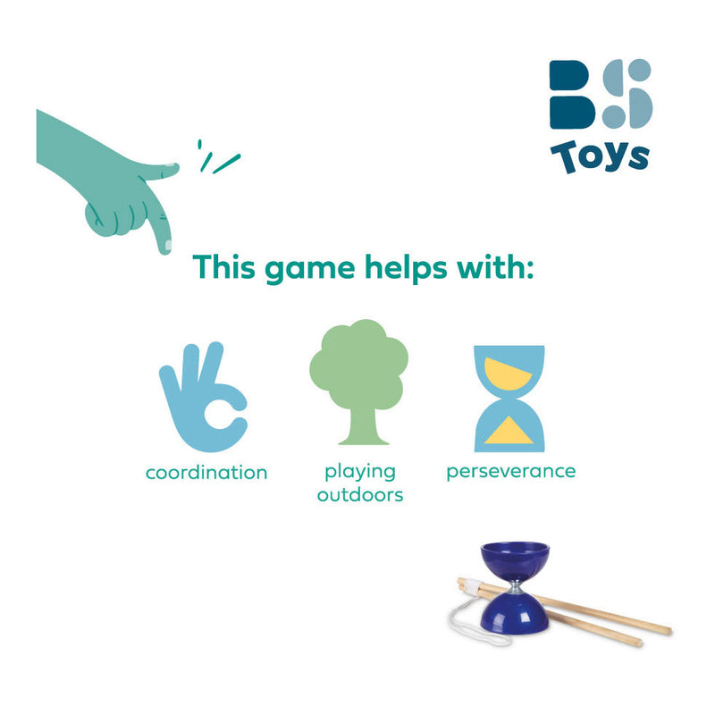 Load image into Gallery viewer, Bs toys diabolo met stokken blauw