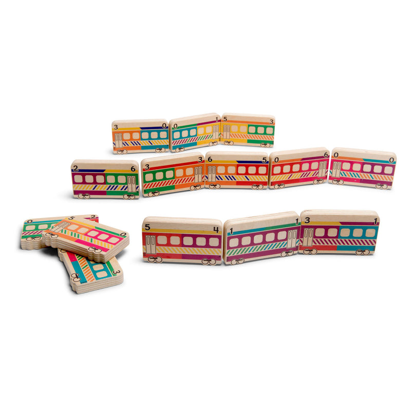 Load image into Gallery viewer, Bs toys houten dominotrein, 14dlg.