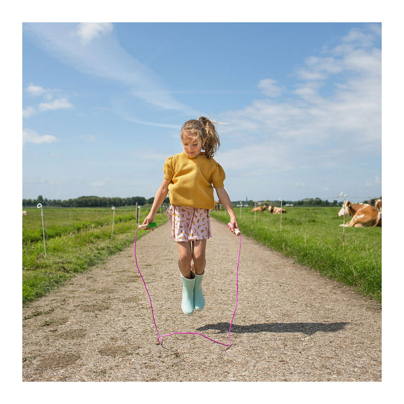 Load image into Gallery viewer, Bs toys springtouw roze met houten handvatten