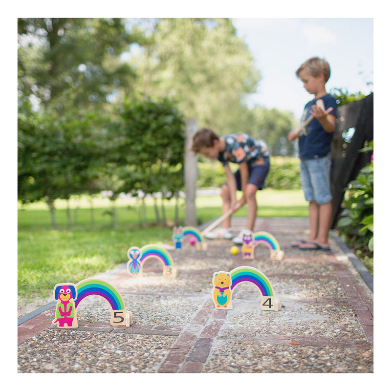 Load image into Gallery viewer, Bs toys houten croquet spel regenboog