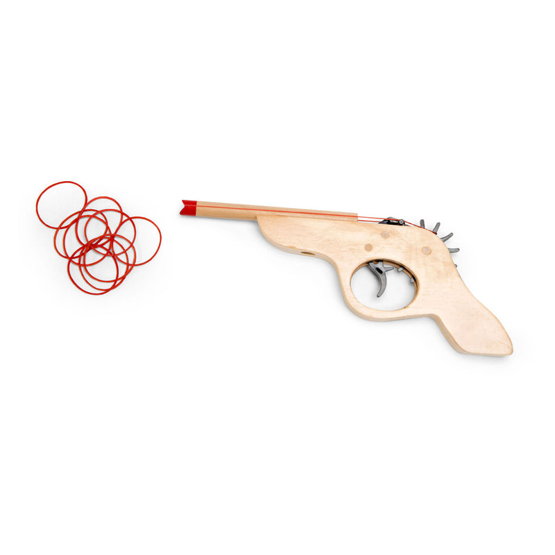 Load image into Gallery viewer, Bs toys schiet 'm! elastiekpistool - hout - coördinatiespel - vanaf 6 jaar - 5 targets