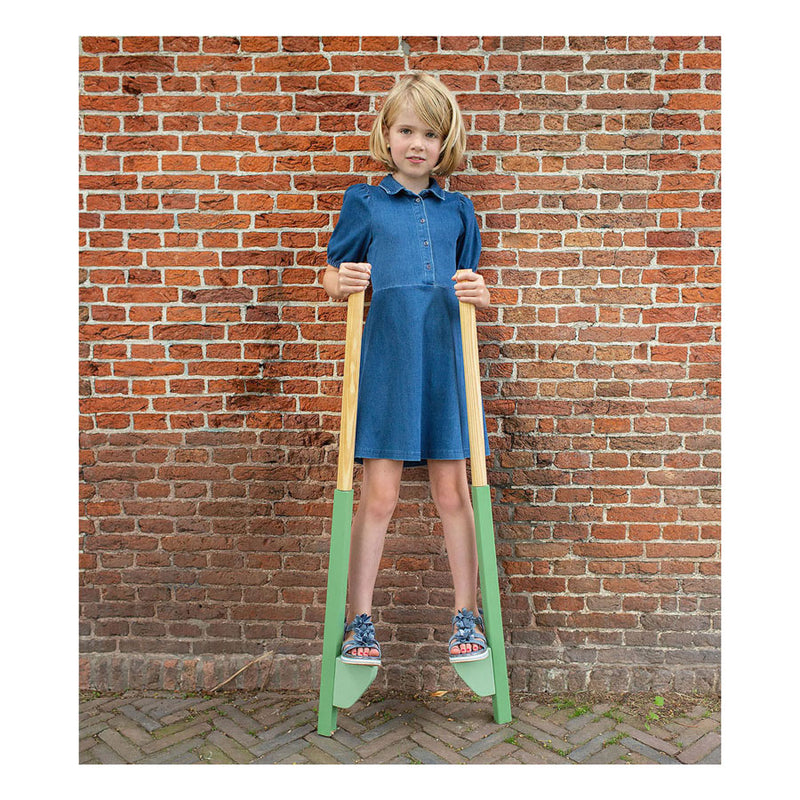 Load image into Gallery viewer, Bs toys houten stelten groen, 2dlg.