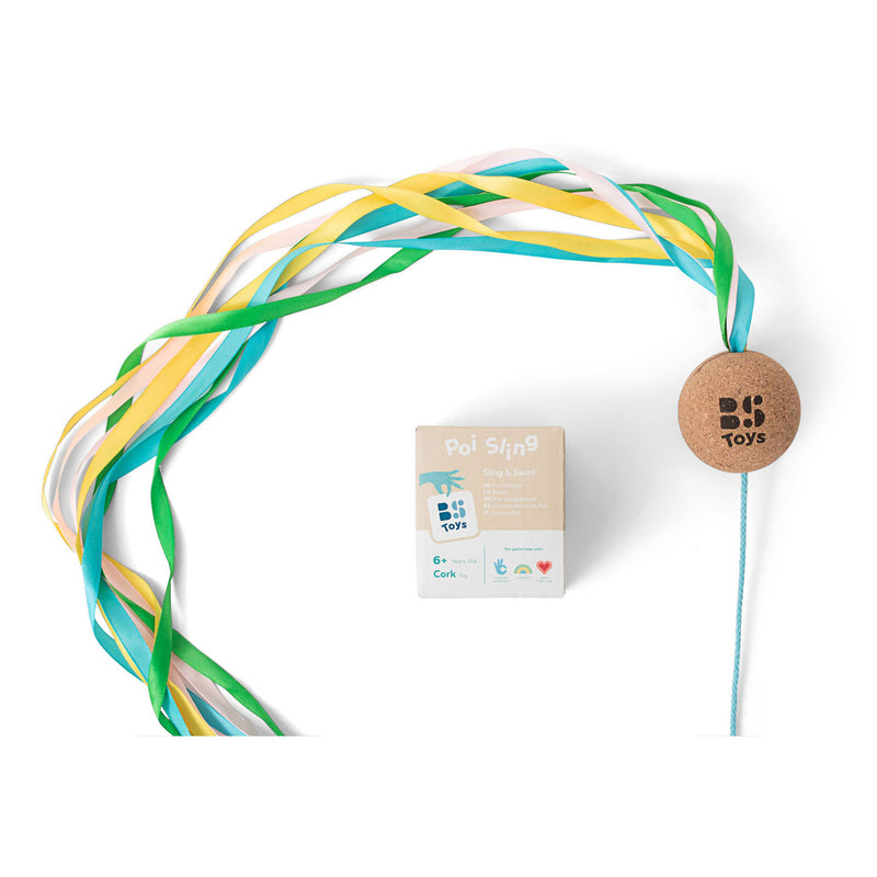 Load image into Gallery viewer, Bs toys poi slinger - dansen - bewegen - cadeau kind - met gekleurde linten