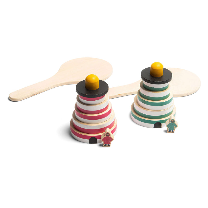 Load image into Gallery viewer, Bs toys bs vuurtoren estafette - fsc hout - 2 tot 8 spelers - estafettespel - actief spel