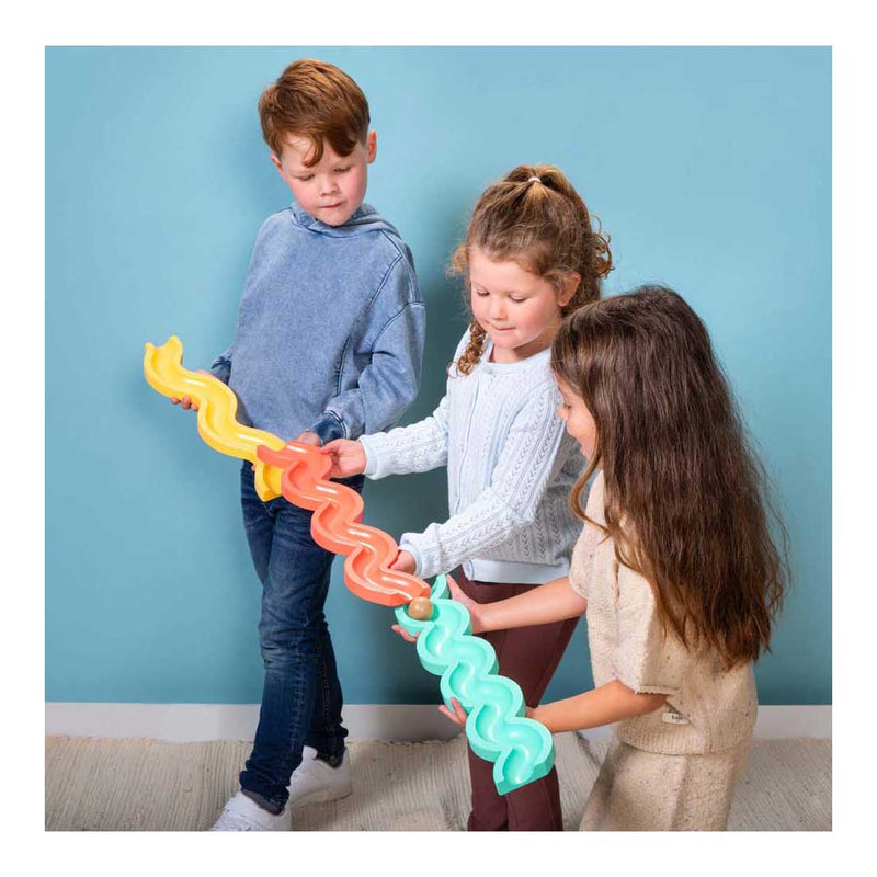 Load image into Gallery viewer, Bs toys houten ballenbaan geef door en speel - 4dlg.