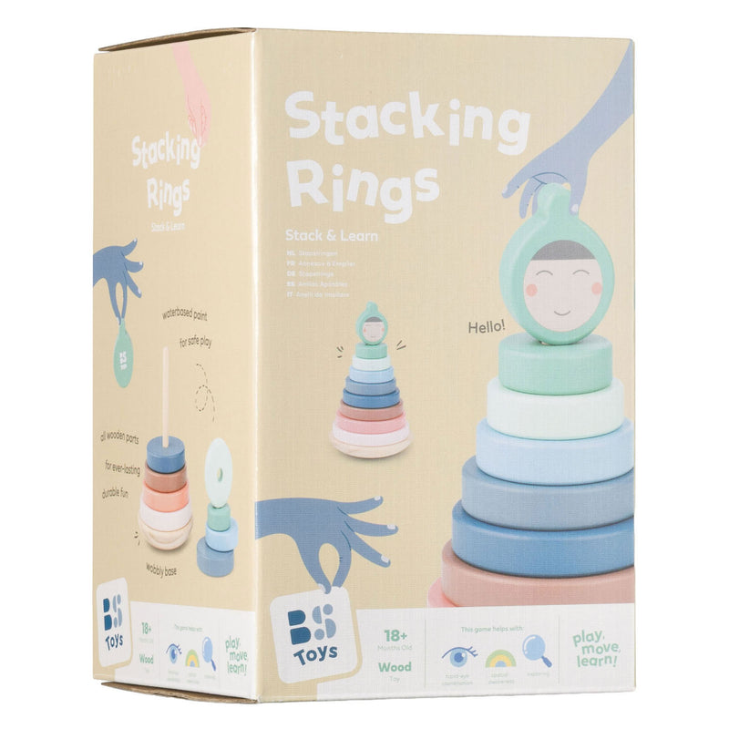 Load image into Gallery viewer, Bs toys – stapelringen – educatief spel – houten stapelspel – vanaf 18 maanden