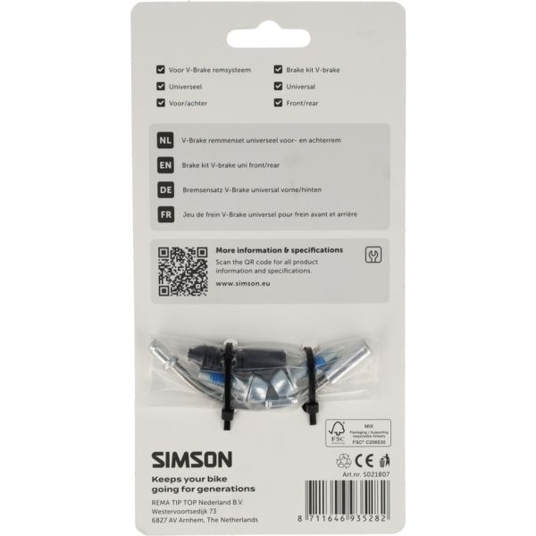 Load image into Gallery viewer, Simson v-brake remmenset geschikt als voor- en achterrem