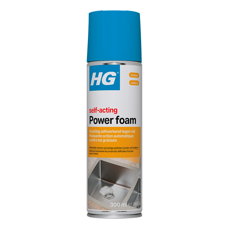 Load image into Gallery viewer, Hg - power foam keuken - vetoplossende spray - 300 ml - 1 stuk - maakt o.a. de gootsteen snel en goed schoon, effectief tegen hardnekkig vuil en vet