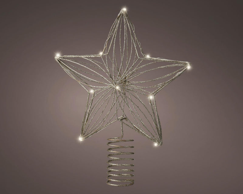 Load image into Gallery viewer, Lumineo piek ster met 12 led lampen werkt op batterij met timer.