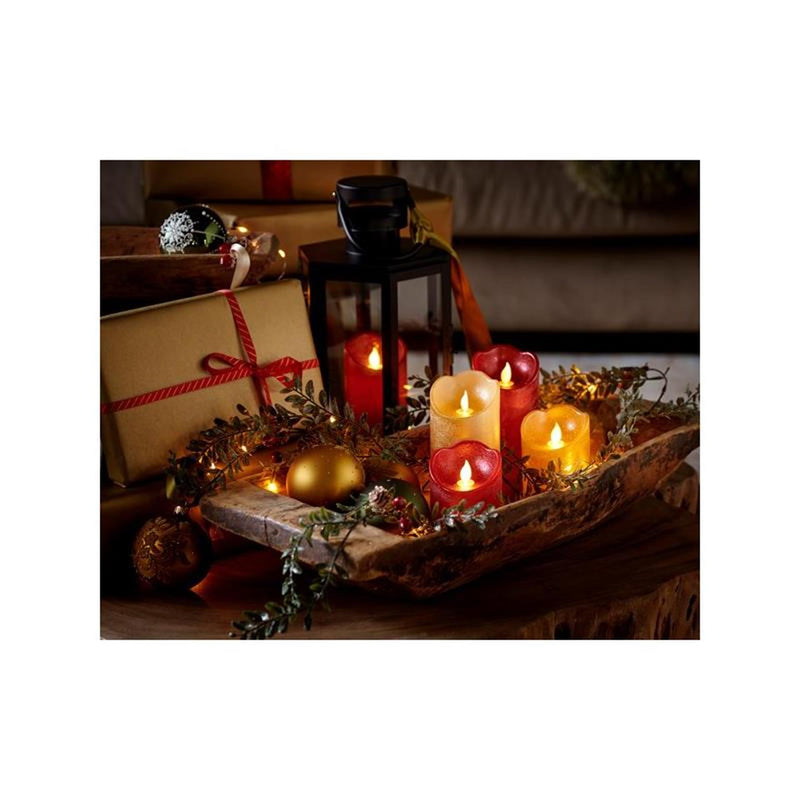 Load image into Gallery viewer, Lumineo led kaars wax -met vlam die heen en weer beweegt- 10 cm.op batterij met 6 uurs timer. kleur: off white, glanzend, warm wit l