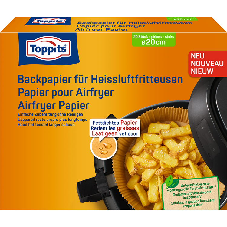 Afbeelding laden in galerijviewer, Toppits airfryer bakvellen 20 cm 20 stuks