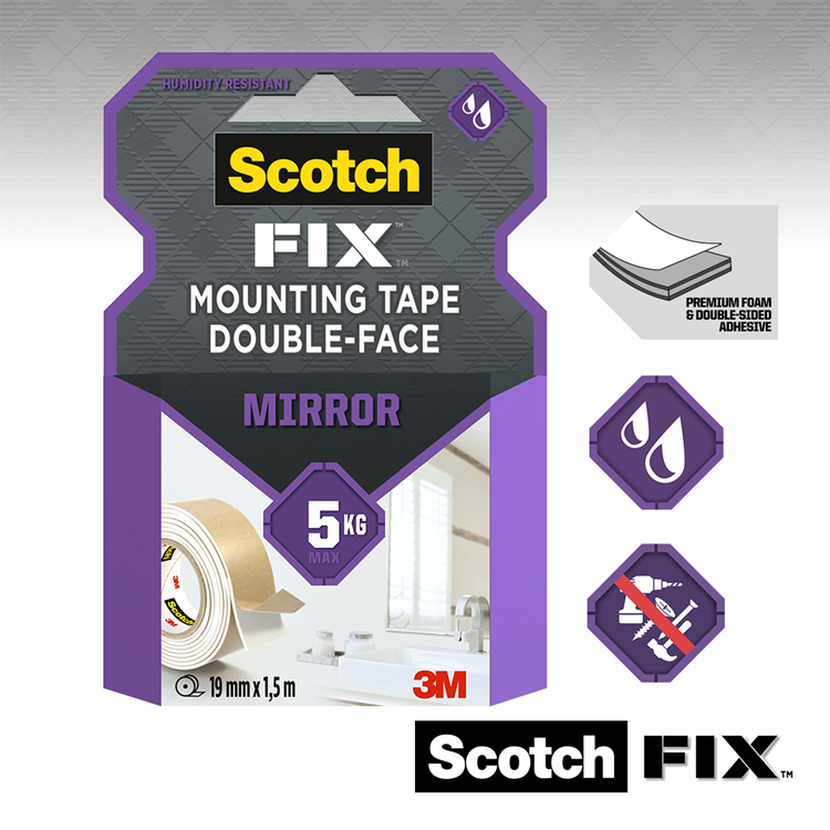 Load image into Gallery viewer, 3m 1071427 - scotch-fix™ mirror montage tape 19mmx5m, 1 rol pak | 12 stuks