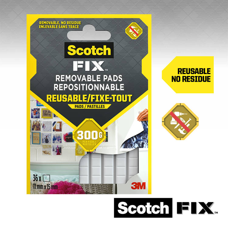 Load image into Gallery viewer, 3m 1071429 - scotch-fix™ verwijderbare zelfpads 11mm x 15mm, 36 pk | 24 stuks