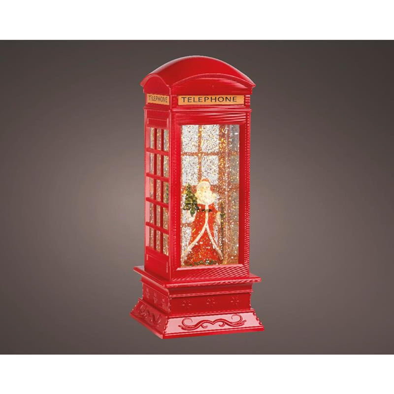 Load image into Gallery viewer, Lumineo led waterspinner telefooncel met kerstman op batterij 11x11x27cm<br>