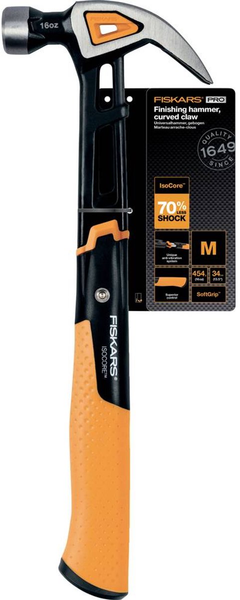 Afbeelding laden in galerijviewer, Fiskars isocore serie - klauwhamer - 16oz - ergonomische greep - schokabsorberend