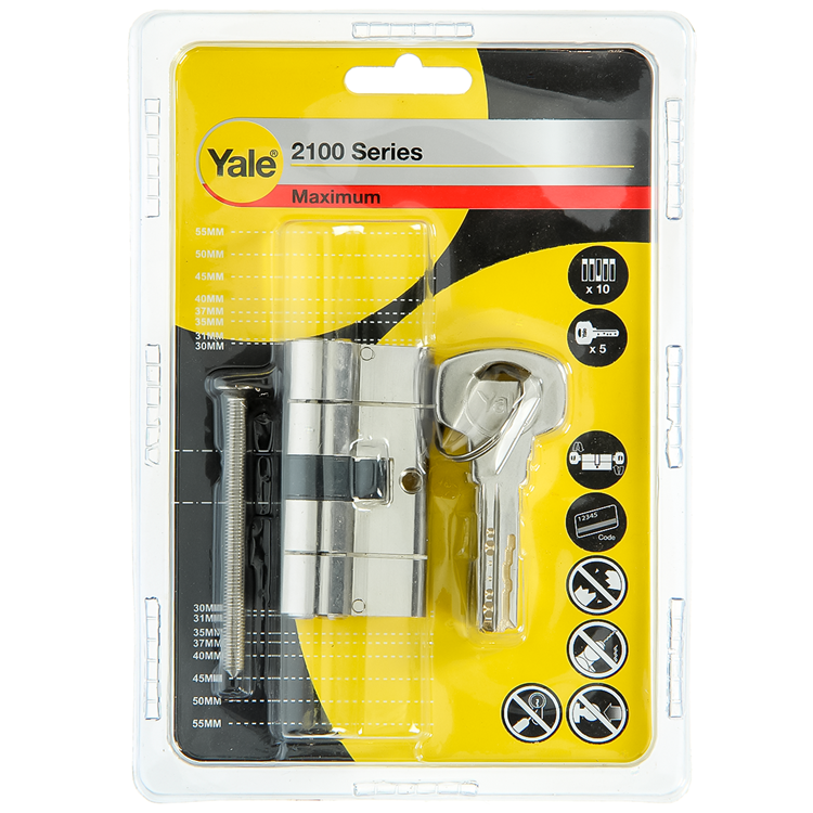 Load image into Gallery viewer, Yale 1060525 - profielcilinder 2100 mv 60mm(30 30) | 5 stuks