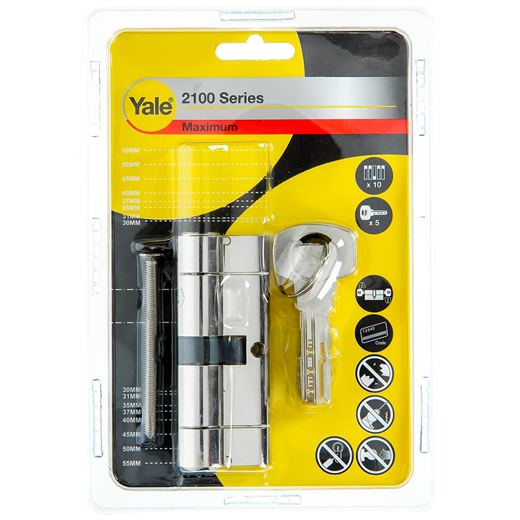Load image into Gallery viewer, Yale 1060530 - profielcilinder 2100 mv 80mm(40 40) | 5 stuks