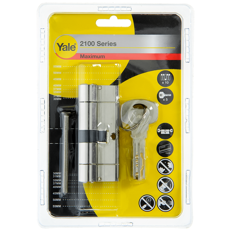Load image into Gallery viewer, Yale 1060529 - profielcilinder 2100 mv 75mm(35 40) | 5 stuks