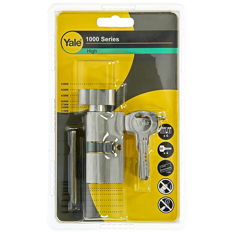 Load image into Gallery viewer, Yale 1060531 - knopcilinder 1000 mv 60mm(30 30) | 5 stuks