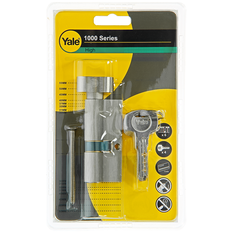 Load image into Gallery viewer, Yale 1060538 - knopcilinder 1000 mv 70mm(30 40) | 5 stuks