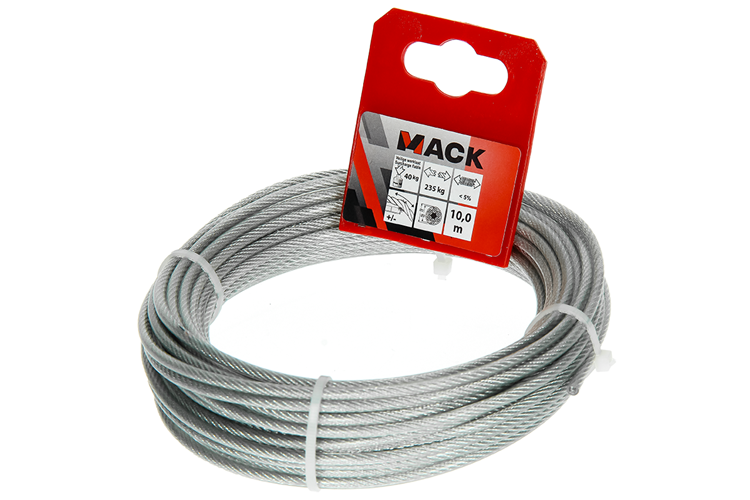 Load image into Gallery viewer, Mack 1015195 - staalkabel pvc mantel 6x7 10m 2-3mm wll 45 kg din en12385-4 | 5 stuks
