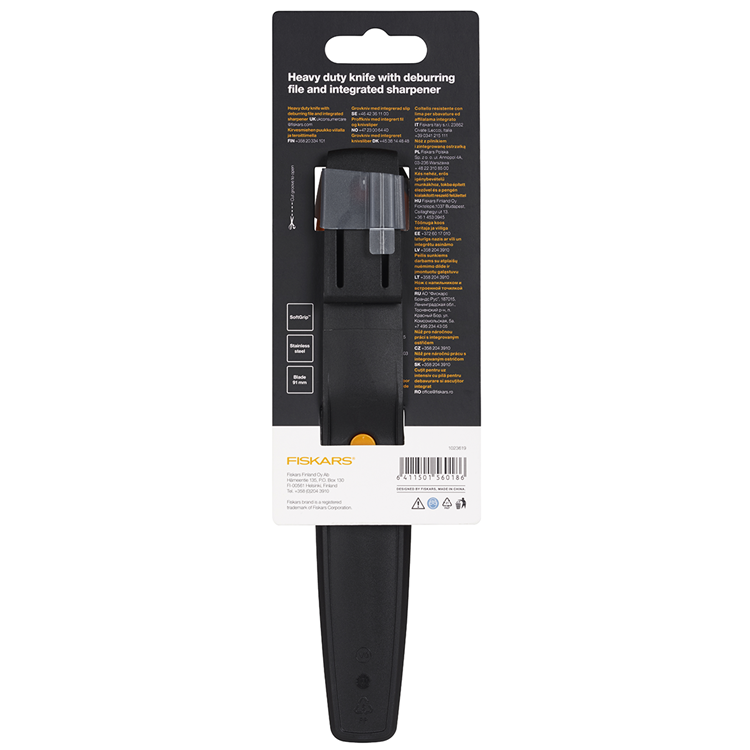 Load image into Gallery viewer, Fiskars heavy duty mes met slijper (groen)
