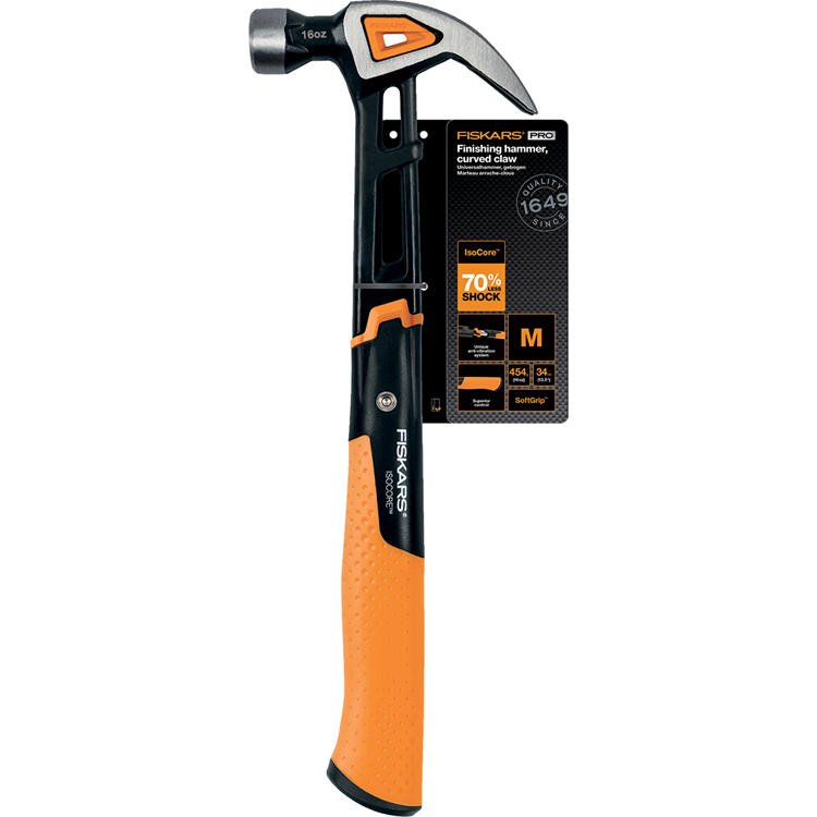 Afbeelding laden in galerijviewer, Fiskars isocore serie - klauwhamer - 16oz - ergonomische greep - schokabsorberend