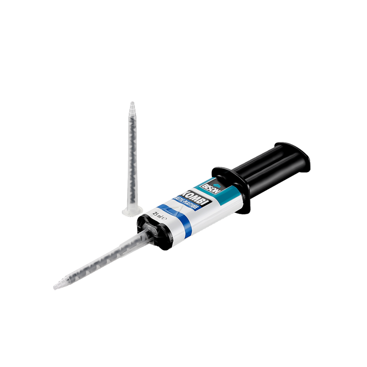 Load image into Gallery viewer, Bison kombi plastic blister 25 ml, super sterk, vullend, 2-componentenlijm, inclusief mengbankje en mengspatel, temperatuurbestendig van - 40°c tot + 120°c