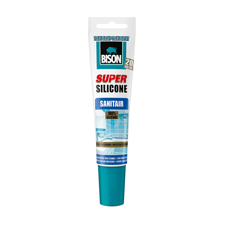 Load image into Gallery viewer, Bison super silicone transparant tube 150 ml, siliconenkit, keuken, voegen, hygiënisch, slijtvast, temperatuurbestendig van -50°c tot +120°c, makkelijk in gebruik
